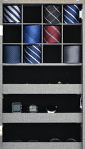 Fashion Simple Jewelry Storage Mirror Cabinet With Led Lights Can Be Hung On The Door Or Wall Grey Mdf