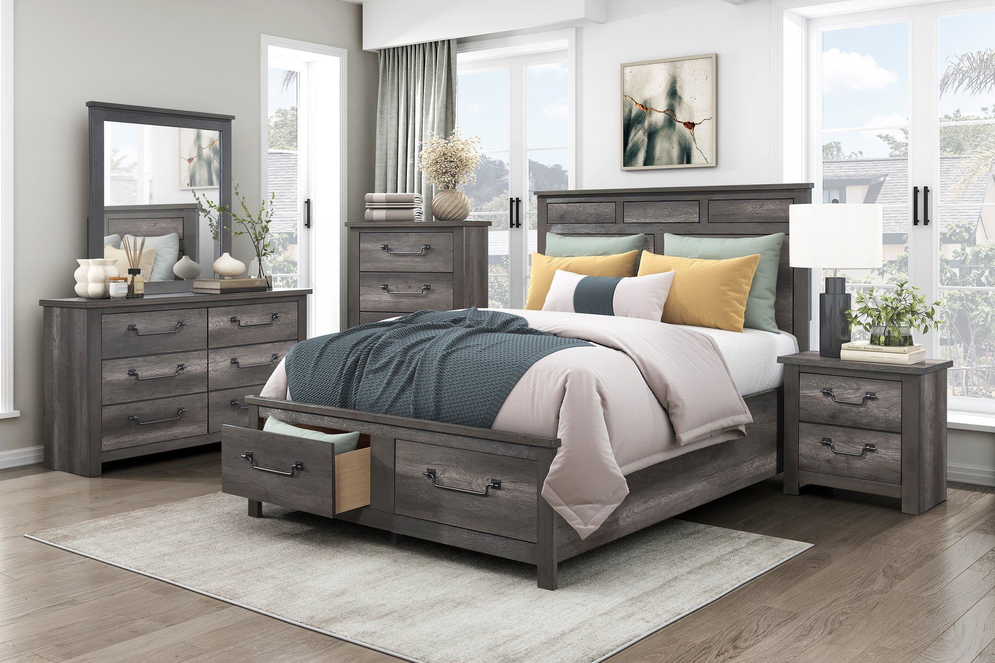 Gray Finish 4 Drawers Storage Chest 1Pc Wooden Furniture Traditional Design Gray Wood