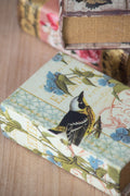 Set Of 4 Book Boxes With Birds, Flowers, And Handwriting Design, 5.5X4X2