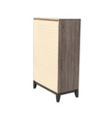 Bedroom Furniture Rustic Grey Oak Simple 1Pc Tall Chest 5 Drawers Storage Solidwood Chest Gray Bedroom Modern,Transitional Pine Particle Board Mdf,Solid Wood