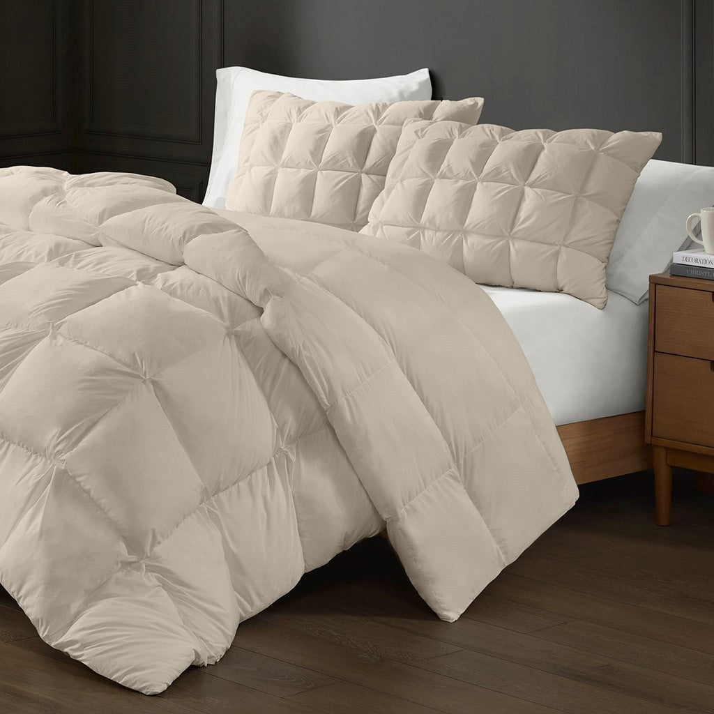 Overfilled Pillow Protector Single Piece King Size Beige Polyester