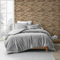 Faux Fur Comforter Set King Grey Polyester