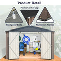 10' X 10' Metal Storage Shed For Ourdoor, Steel Yard Shed With Design Of Lockable Doors, Utility And Tool Storage For Garden, Backyard, Patio, Outside Use Brown Metal