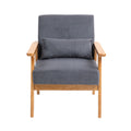 Leisure Chair With Solid Wood Armrest And Feet, Leisure Chair, Wood Frame, Velvet, L, Solid Rubber Wood Legs, Mid Century Modern Accent Chair, For Living Room Bedroom Studio Chair,Two Packs Dark Gray Corduroy