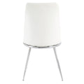 White And Chrome Tight Back Side Chairs Set Of 2 White Primary Living Space Contemporary Foam Fabric Metal
