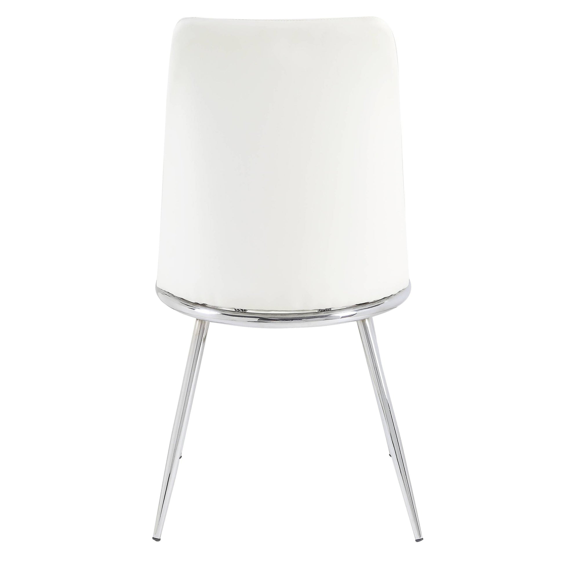 White And Chrome Tight Back Side Chairs Set Of 2 White Primary Living Space Contemporary Foam Fabric Metal
