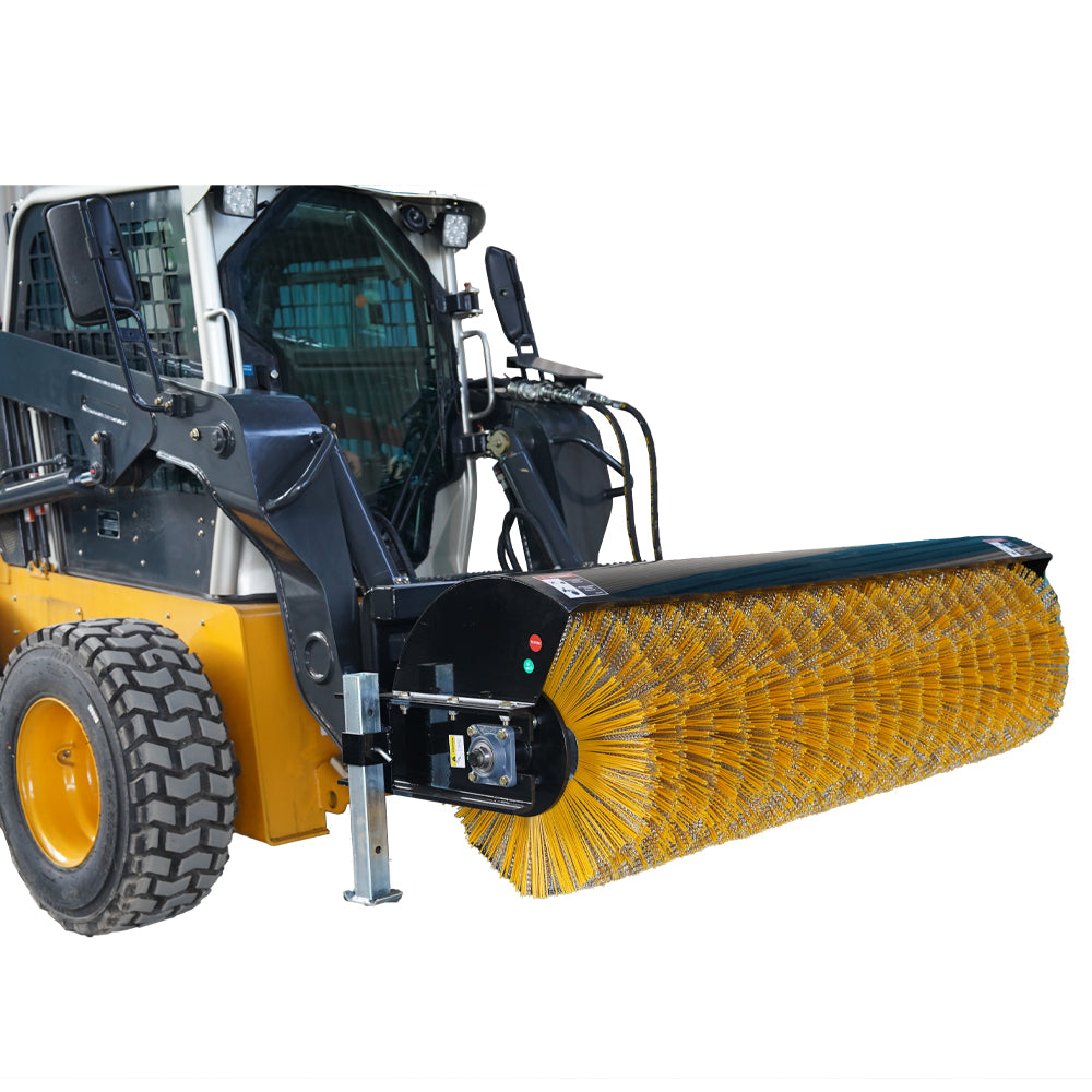 72" Skid Steer Hydraulic Rotary Angle Broom Sweeper Black Iron