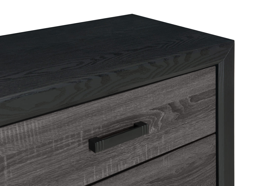 Soluto Grey And Black Chest Black Gray Rubber Wood
