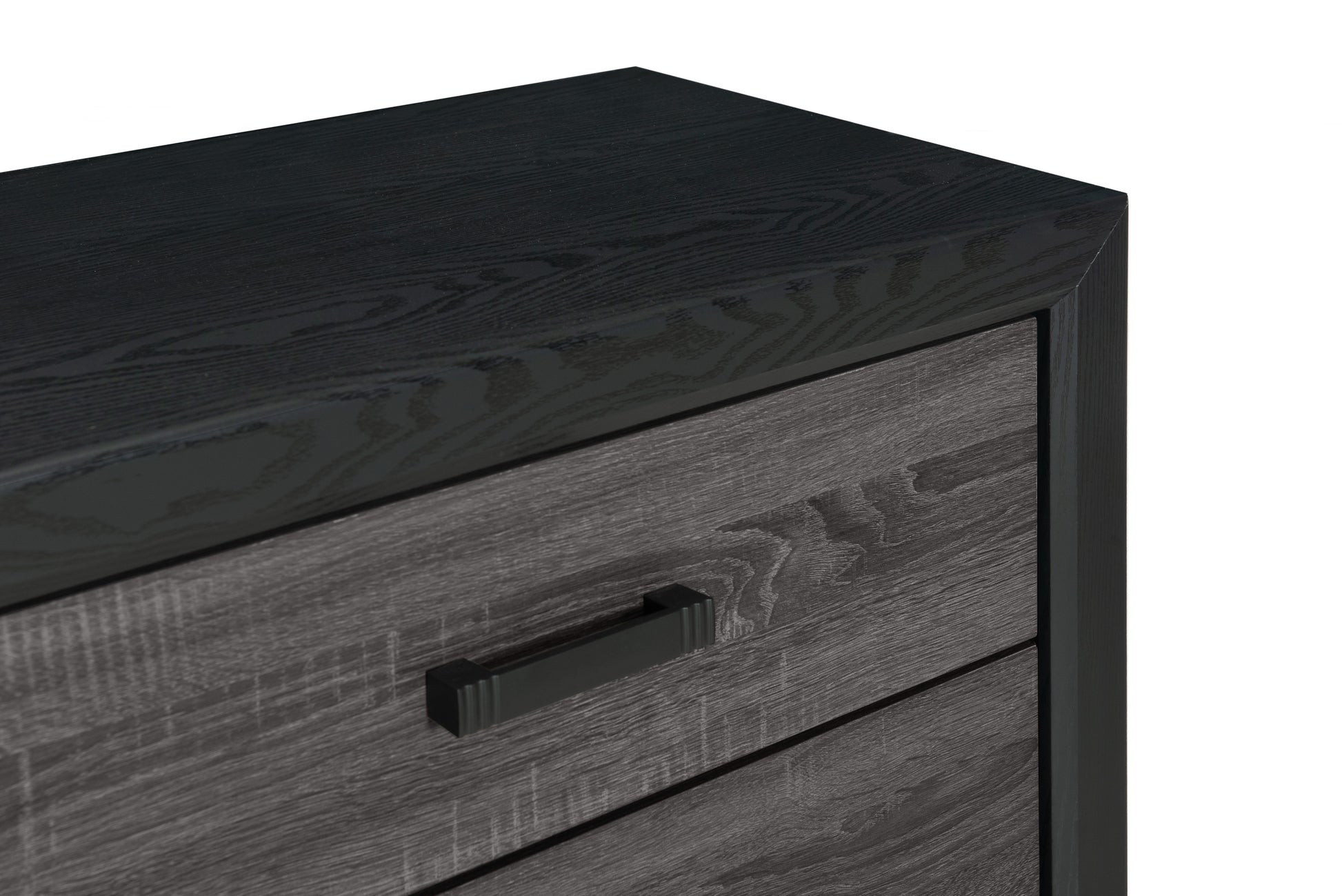 Soluto Grey And Black Chest Black Gray Rubber Wood