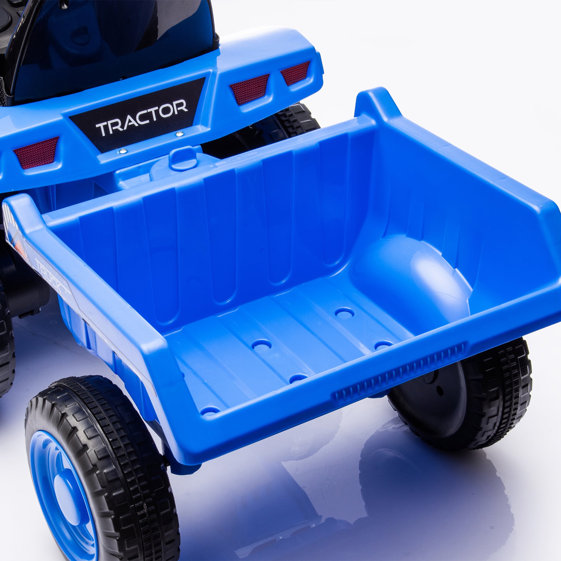 12V Kids Ride On Electric Tractor Black Knight,Kids Ride On Toy.2Wd,Non Skid Tires, Steering Wheel, Foot Pedal,With Removable Storage Tug,Light,Bluetooth,Music,Mp3,Usb,Power Display For Kids Aged 2 3. Blue 50 99 Lbs Polypropylene