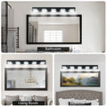 Modern Black Led Vanity Light, 5 Lights Wall Sconce For Bathroom And Mirror, Sleek Minimalist Design, Energy Efficient, Easy To Install Black Iron