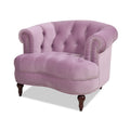La Rosa Victorian Tufted Upholstered Accent Chair, Lavender Velvet Lavender Purple Foam Velvet