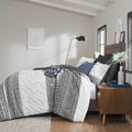 3 Piece Cotton Comforter Set With Chenille Tufting Gray Full Queen Queen Gray Cotton