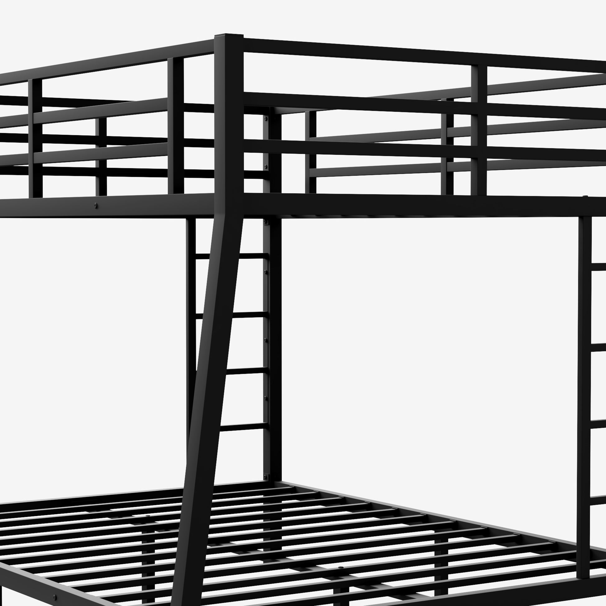 Metal Full Xl Over Queen Bunk Bed For Teens And Adults,Space Saving Noise Reduced No Box Spring Needed Expect Arrive Date 2024 6 27 Full Xl Black Metal