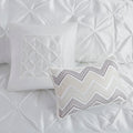 7 Piece Tufted Comforter Set White Cal King California King White Polyester