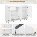 Sleek And Contemporary Shoe Cabinet With Adjustable Shelves, Minimalist Home Organizer With Solid Wood Legs, Storage Sideboard For Entryway, Living Room, White White Primary Living Space Particle Board