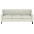 78.75'' 3 Seater Sofa, Button Tufted Backrest With Comfy Cushion, Mid Century Modern Couches For Living Room, Upholstered Comfy Sofa Couch For Bedroom, Apartment Beige Polyester 3 Seat