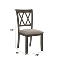 Claudia Ii Beige Fabric & Weathered Gray Finish Side Chair Set Of 2 Beige,Gray Fabric,Synthetic Wood