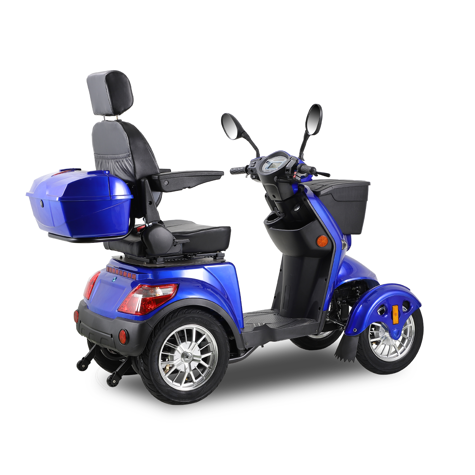 Xl3D4L Electric Mobility Recreational Travel Scooter For Adults,Mobility Scooters For Seniors, 4 Wheel Powered Mobility Scooters Blue Abs Pc Abs Pc