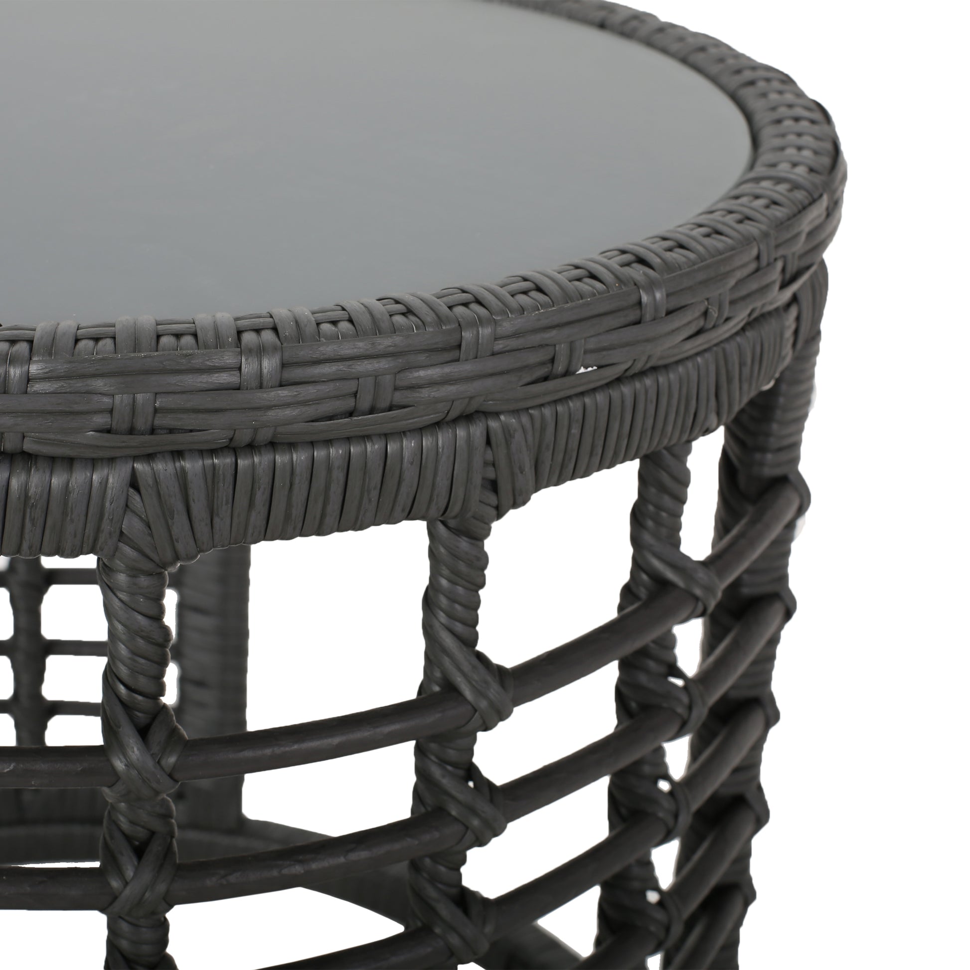 Tatiana Side Table Grey Rattan