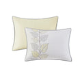 6 Piece Embroidered Quilt Set With Throw Pillows Yellow Full Queen Full Yellow White Cotton