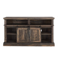 Media Console Table With Storage Cabinet, Mid Century Style Entertainment Tv Table, Multipurpose Sliding Door Tv Cabinet Large Storage Space, 58.11