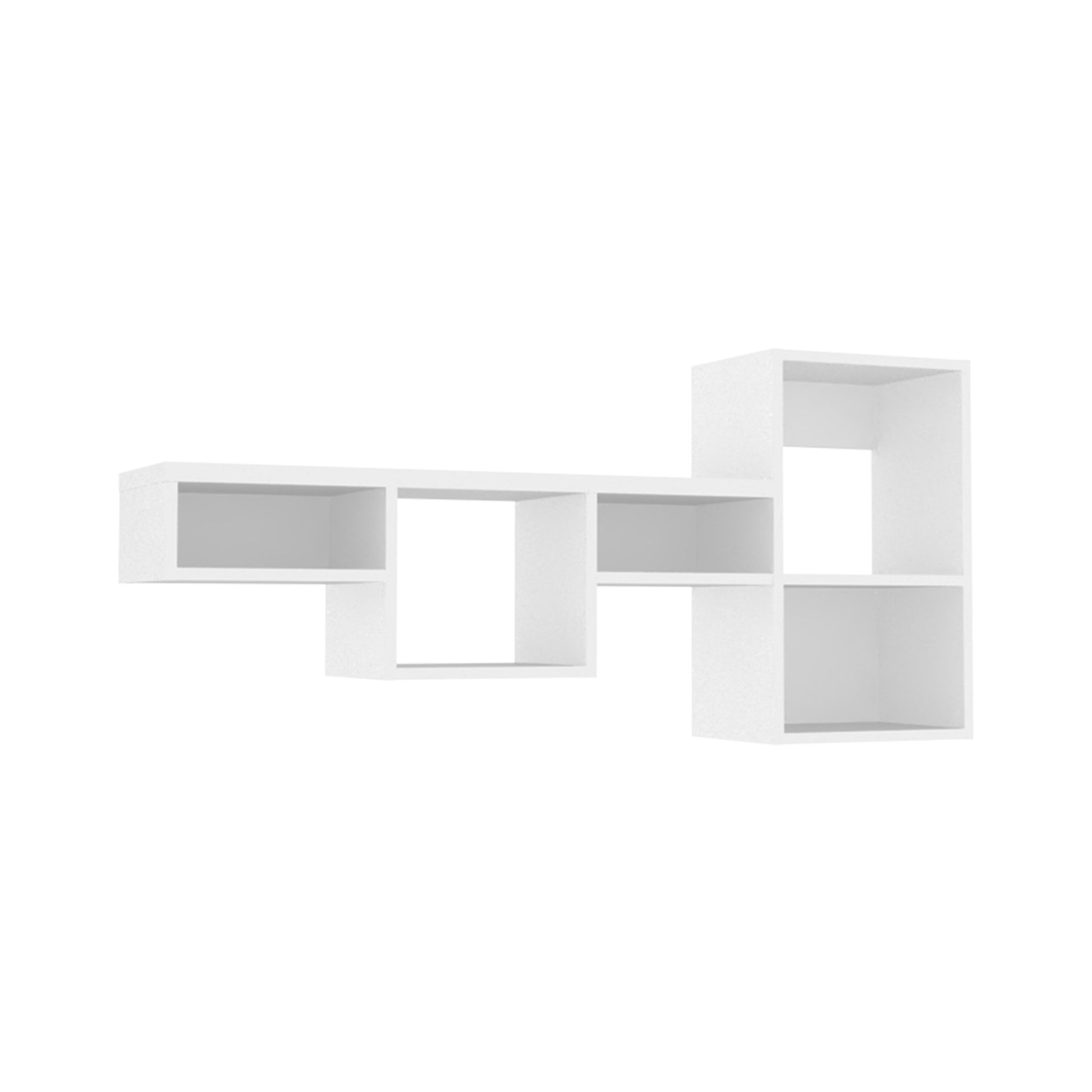 Wallshe 47" Wide 7 Tier Wall Shelf, Cube Shelf Modular Shelf For Living Room, Home Office, Bedroom White 7 White Horizontal Primary Living Space Modern Wall Mounted Particle Board