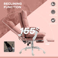 Vinsetto Executive Massage Office Chair With 6 Vibration Points, Microfiber Computer Desk Chair, Heated Reclining Chair With Footrest, Armrest, Double Padding, Pink Pink Polyester