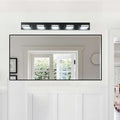 Modern Black Led Vanity Light, 5 Lights Wall Sconce For Bathroom And Mirror, Sleek Minimalist Design, Energy Efficient, Easy To Install Black Iron