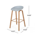 Barstool Set Of 2 Grey Polypropylene