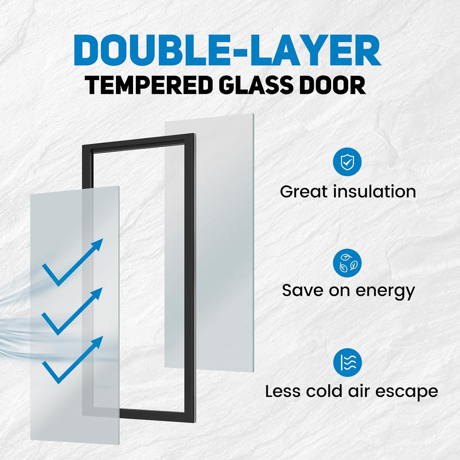 Glass Door Merchandiser Refrigerator 39 Cu.Ft Swing Door Commercial Display Refrigerators Merchandising Refrigeration With Led Top Panel Black Silver Steel