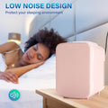 Mini Fridge, 4L 6 Can Portable Cooler & Warmer Freon Free Small Refrigerator Provide Compact Storage For Skincare, Beverage, Food, Cosmetics, Pink Pink Polypropylene