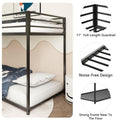 Adam Twin Over Twin Metal Bunk, Black Twin Box Spring Not Required Black Bedroom Bed Frame Metal Metal