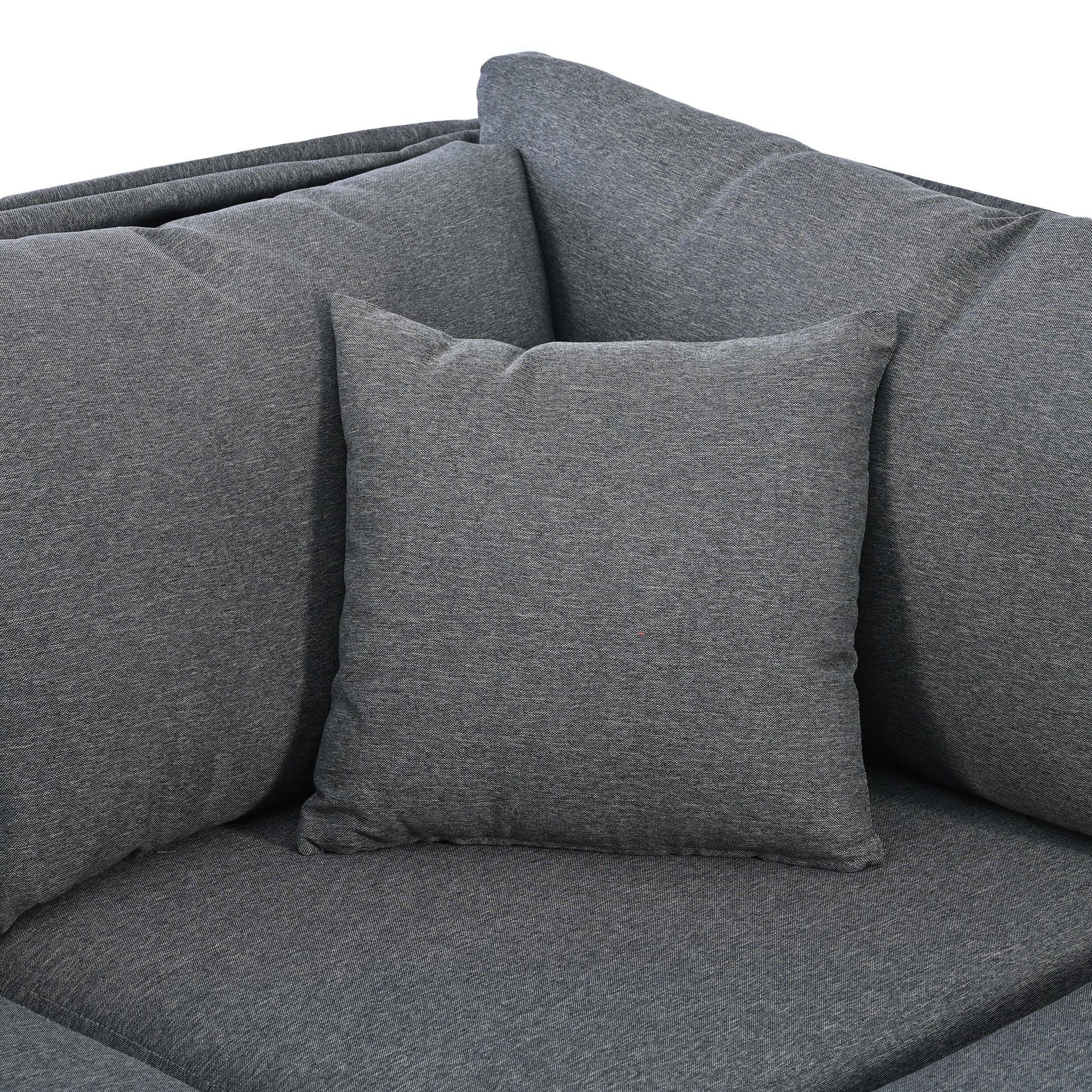 3 Piece Patio Daybed With Retractable Canopy Outdoor Metal Sectional Sofa Set Sun Lounger With Cushions For Backyard, Porch, Poolside,Grey Yes Lounge Gray Weather Resistant Frame Water Resistant Cushion Garden & Outdoor Complete Patio Sets Foam Metal