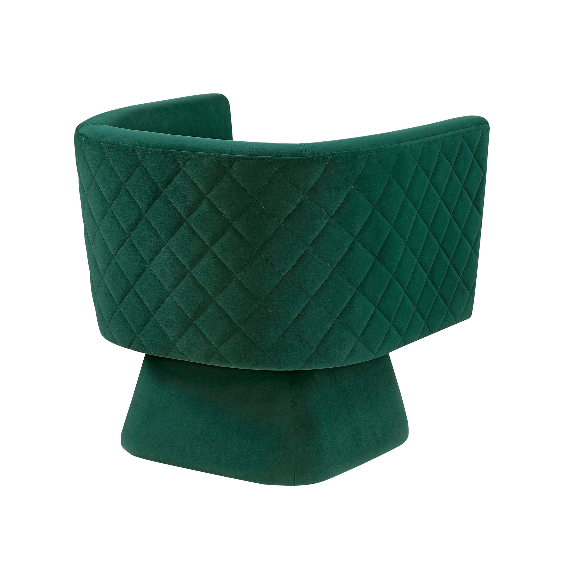 1Pc Swivel Chair Green Velvet Fabric Upholstery Solid Wood Diamond Pattern Stitched Back Comfort Chair Living Room Furniture Green Primary Living Space Contemporary Plywood,Solid Wood