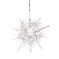 Set Of 6 Iron Snowflake Hanger, Decorative Hanging Ball Christmas Tree Ornaments For Holiday Party Decorations White Iron