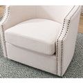 Coolmore Swivel Chair Living Room Chair Beige Foam Linen
