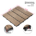 Patio Floor Tiles Pack Of 22 Wpc Wood Plastic Composite Patio Deck Tiles Diy Interlocking Decking Tiles, Quick Deck Floor Tile, Court Tile, Water Resistant Indoor Outdoor 11.8