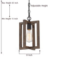1 Light Steel Lantern Dimmable Farmhouse Pendant Ul Certified Walnut Ceiling Lights Steel Metal