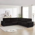 110 Inch Oversized Corduroy Corner Sofa,L Shaped Corner Couch With Two Storage Spaces,Usb Port & T Pyce Port And Cup Holderdeep Seat Comfy Upholstered Couches For Living Room Not Freely Combinable Black Corduroy 5 Seat