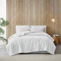 Plush To Sherpa Comforter Set King Ivory Polyester