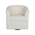 Teddy Velvet Swivel Chair, White, No Installation Required White Teddy