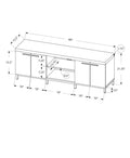 Tv Stand, 60 Inch, Console, Media Entertainment Center, Storage Cabinet, Living Room, Bedroom, White And Grey Laminate, Contemporary, Modern White 80 89 Inches Particle Board