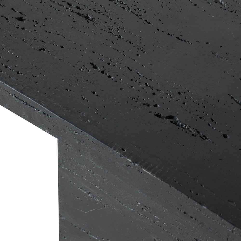 35.5X14X35.5" Black Rectangular Coffee Table With Pedestal Base Black Primary Living Space Contemporary,Industrial,Minimalist,Modern,Ultra Modern Magnesium Oxide