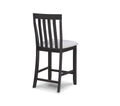 2Pc Black Light Gray Counter Height Chair Slat Back Wooden Dining Room Furniture Gray Dining Room Contemporary,Modern Bar Stools Slat Back Set Of 2 Wood