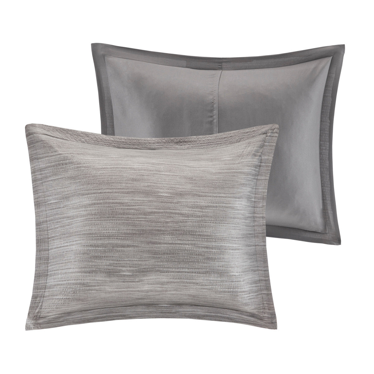 7 Piece Printed Seersucker Comforter Set Grey Cal King California King Grey Polyester