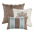 Jacquard 7 Piece Comforter Set Blue Queen Queen Blue Polyester