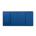 Distinctive Features Of A Four Door Cabinet Sideboard With Ash Veneer Suitable For Hallway, Entryway, Living Room Navy Blue Mdf