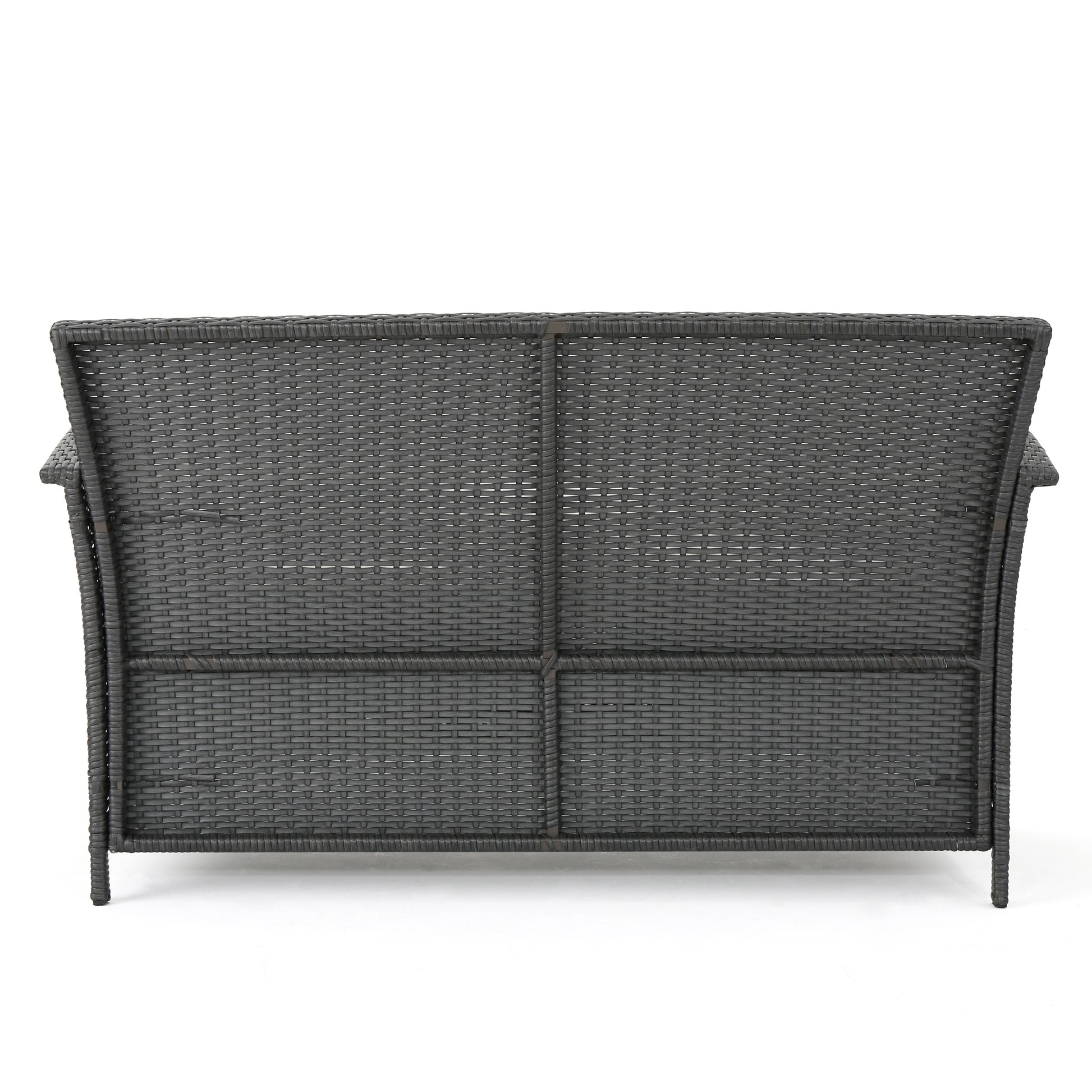St Lucia 4Pc Sofa Set Grey Pe Rattan Iron Waterproof Fabric