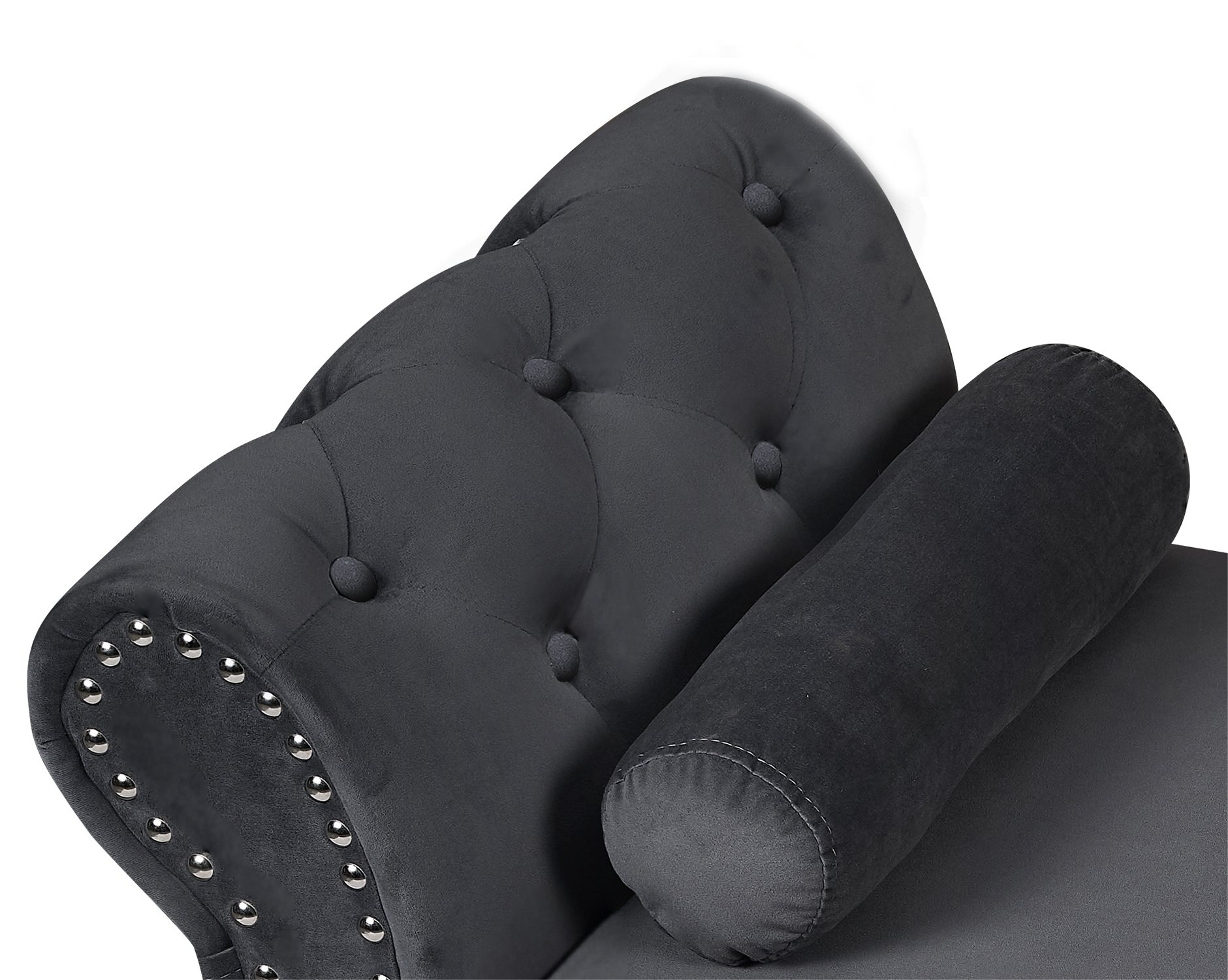 63 Inch Storage Bench, Modern Velvet Ottoman, Large Capacity Storage Bench With Armrest, Suitable For Living Room, Bedroom H Gray Armrest Gray Brown Velvet Primary Living Space Black Modern,Sporty Eucalyptus Wood Internal Storage Upholstered Metal & Wood